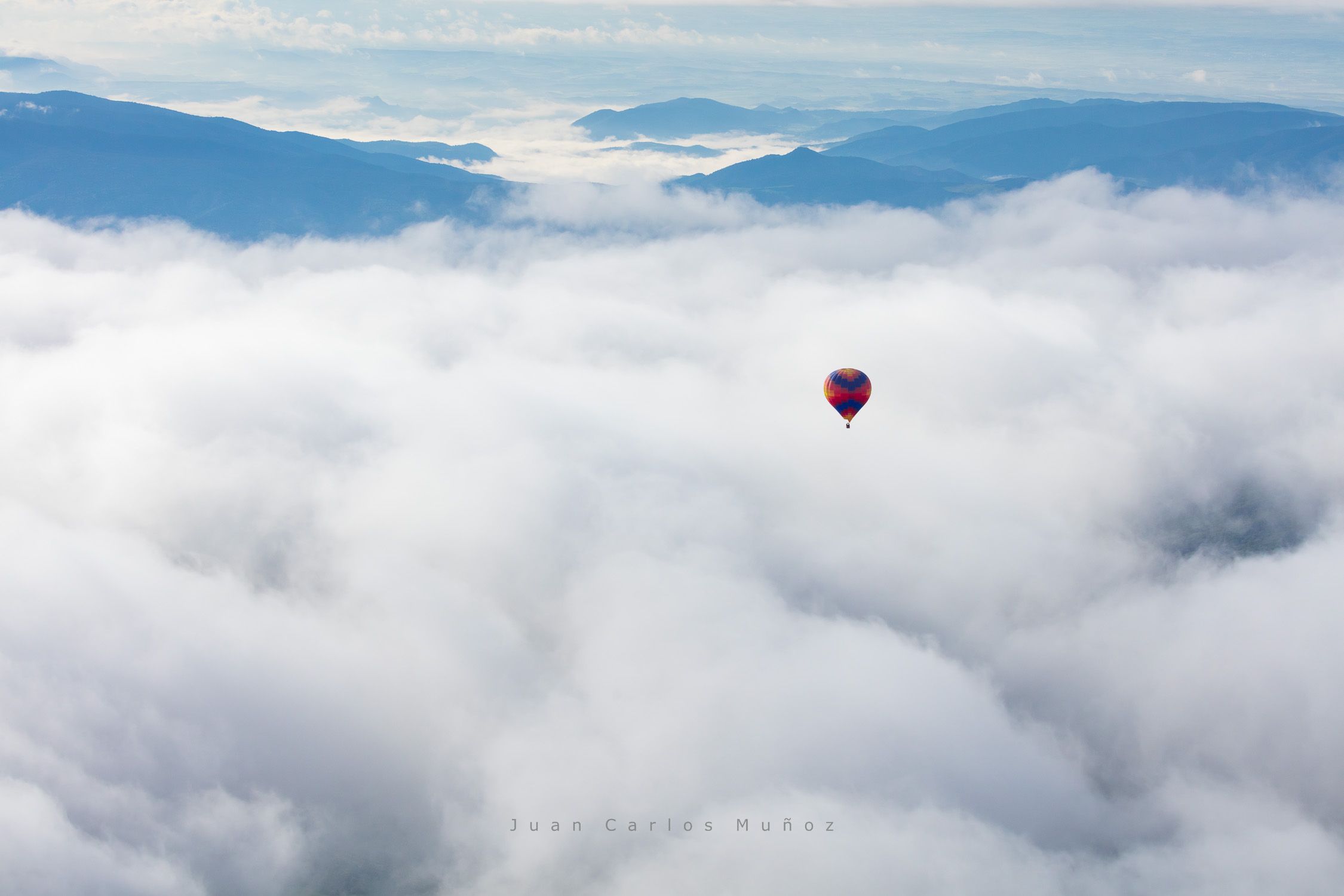 Hot-air balloon flight, Montsec Range, The Pre-Pyrenees, Lleida, Catalonia, Spain, Europe