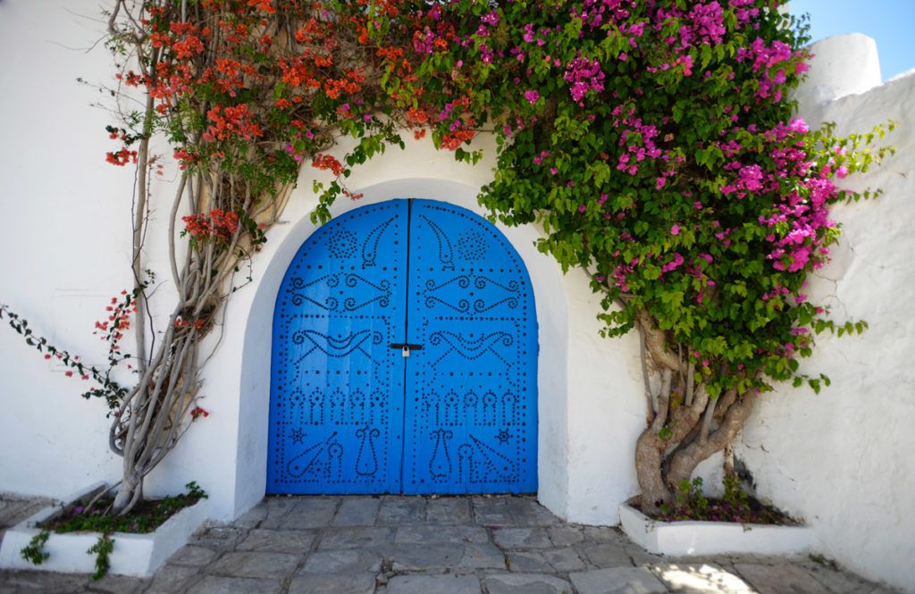 Sidi Bou Saïd es una ciudad blanca y azul donde destacan sus puertas y ventanas.