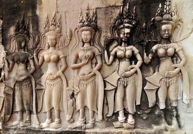 relieve del templo de Banteay Srei en Angkor