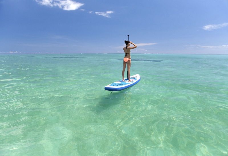Paddle surf en Isla Mauricio.