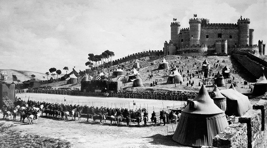 Foto de archivo del rodaje de El Cid en Belmonte.