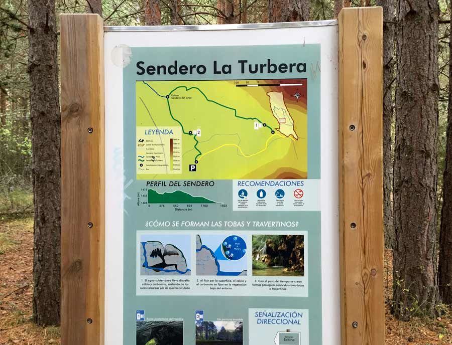Señalización del sendero La Turbera.