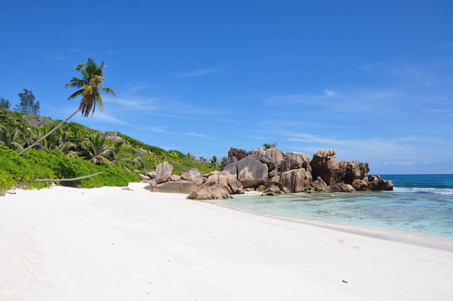 Playa de La Digue (Seychelles). 
