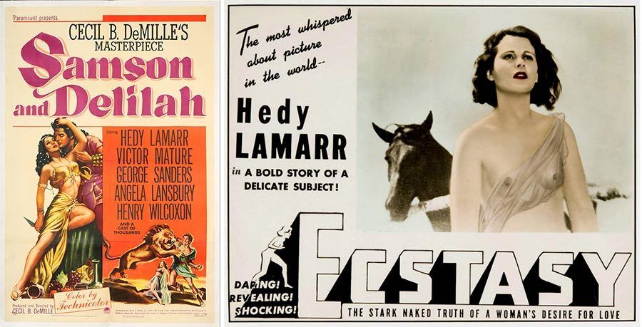 Carteles de películas interpretadas por Hedy Lamarr.