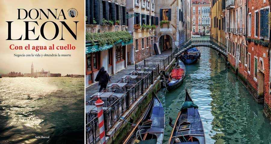 Libro de Donna León y canales de Venecia.