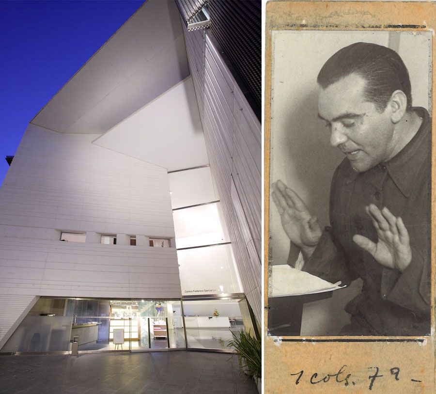 Centro cultural Federico García Lorca e imagen del poeta.