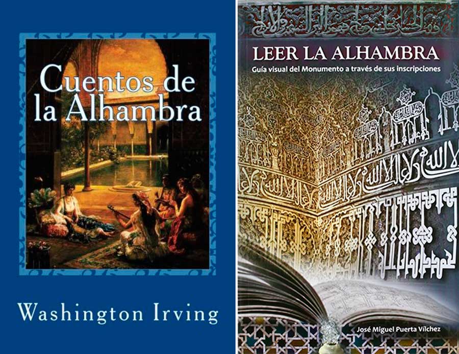 Libros 'Cuentos de la Alhambra' y 'Leer la Alhambra'.