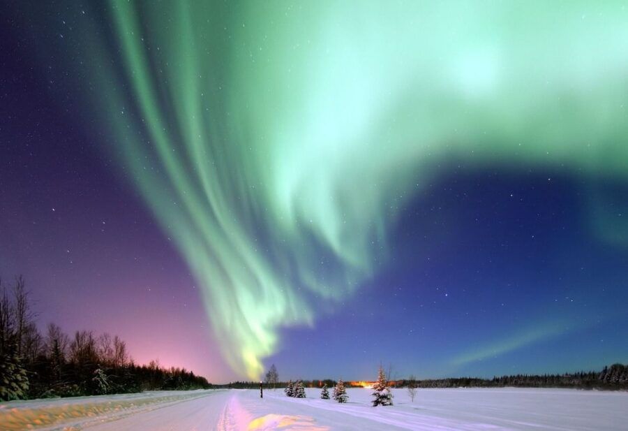 Aurora boreal en Laponia.