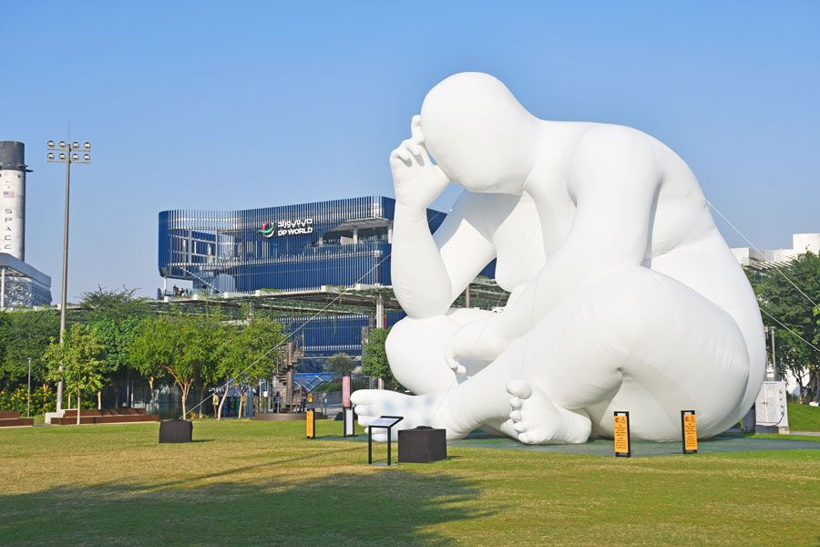Escultura hinchable en la Expo 2020 Dubai. 