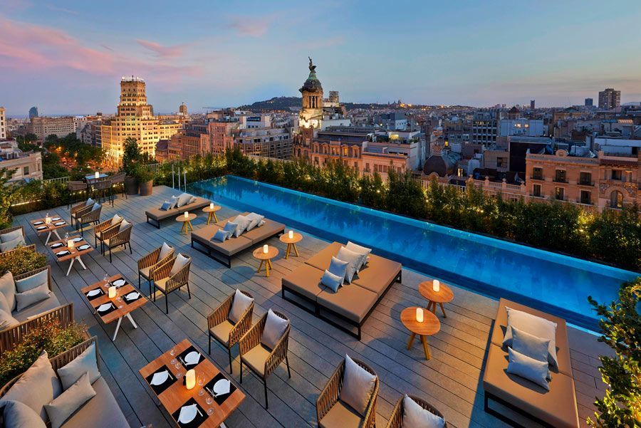 Terraza del hotel Mandarin Oriental de Barcelona. 