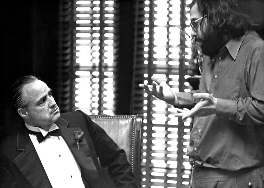 Marlon Brando y Francis Ford Coppola durante el rodaje de El Padrino
