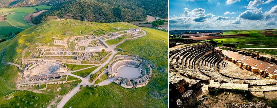 dos imágenes del parque arqueológico de Segóbriga