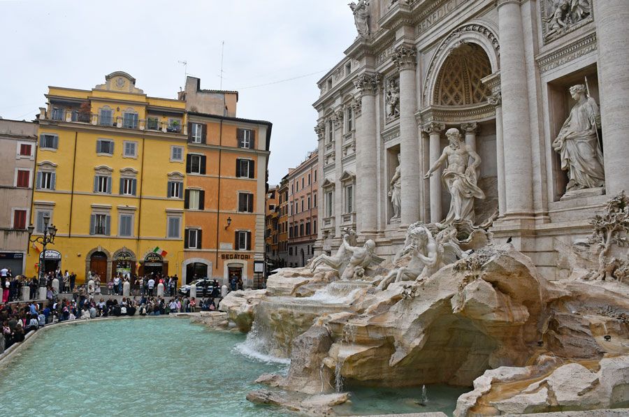 Perfil de la Fontana di Trevi, uno de los lugares que hay que visitar en Roma