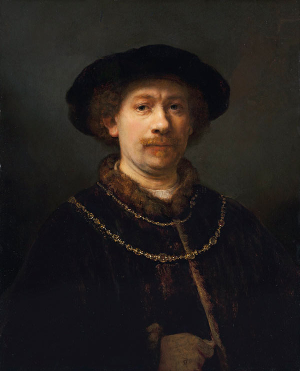 'Autorretrato con gorra y dos cadenas' de Rembrandt 