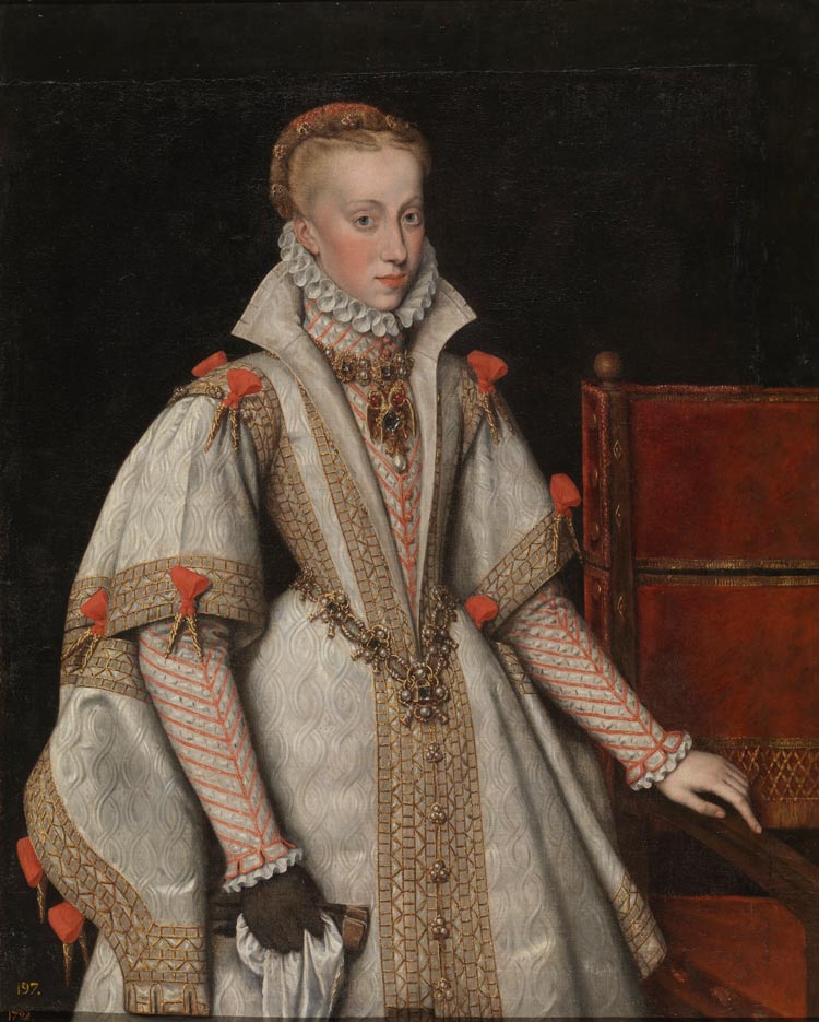 La reina Ana de Austria Bartolomé González (copia de un original de Antonio Moro). 