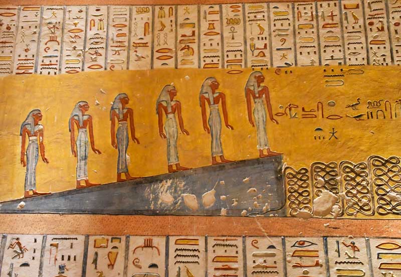 Pinturas de la tumba de Ramsés IV en el Valle de los Reyes. 