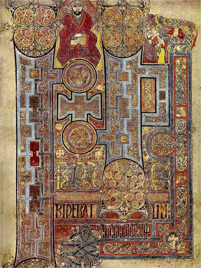 Folio 292 del Evangelio de San Juan, en el Libro de Kells.