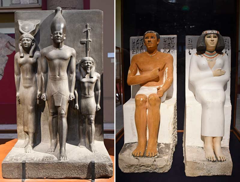 Triada de Menkaura y estatuas de Rahotep y su esposa Nofret