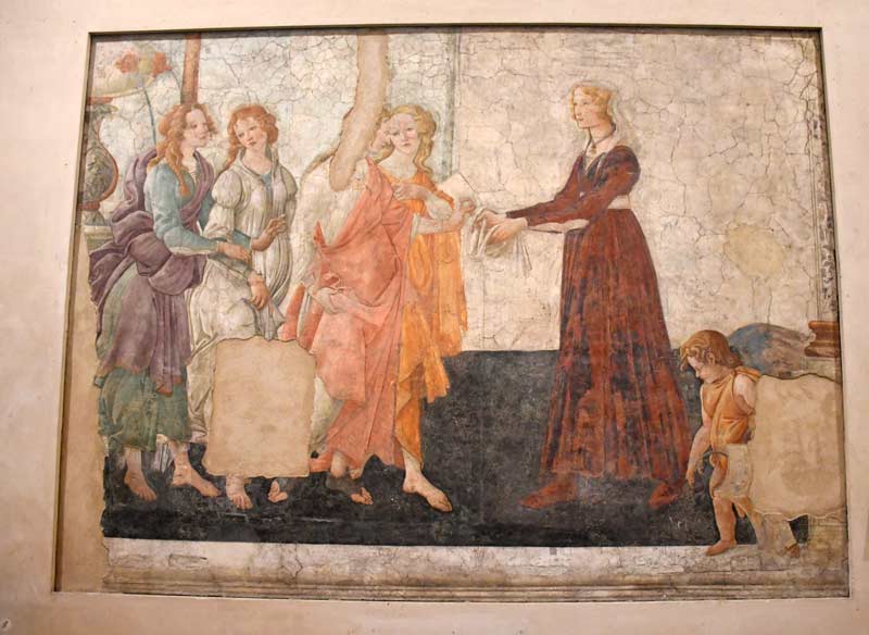 Fragmento de los frescos de Botticelli del Museo del Louvre.