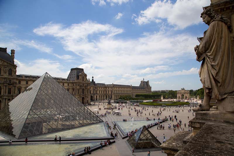 pirámide de cristal del Museo del Louvre en París