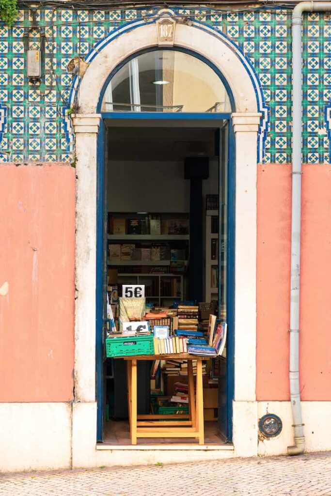 Tienda de libros de segunda mano en Lisboa