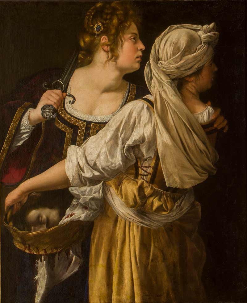 Cuadro de la exposición Maestras, 'Judit y su criada', 1618-1619 de Artemisia Gentileschi.