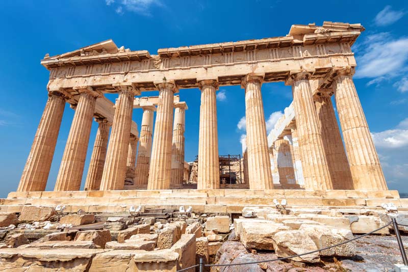 columnas del partenón en la acrópolis de Atenas