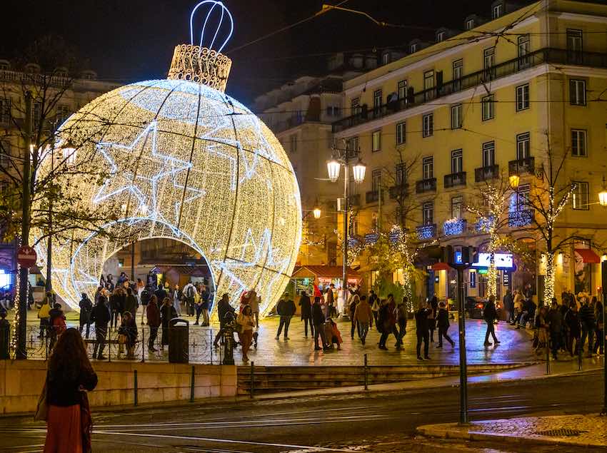 Decoración navideña de Lisboa.