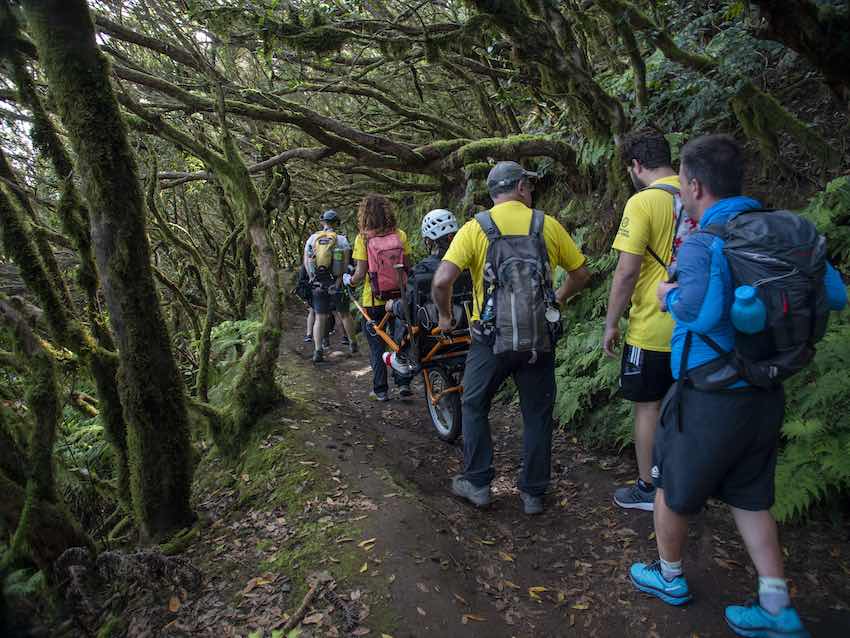 Ruta de senderismo por el Monte de Las Vueltas, de camino hacia Taganana, durante el Anaga Biofest 2023.