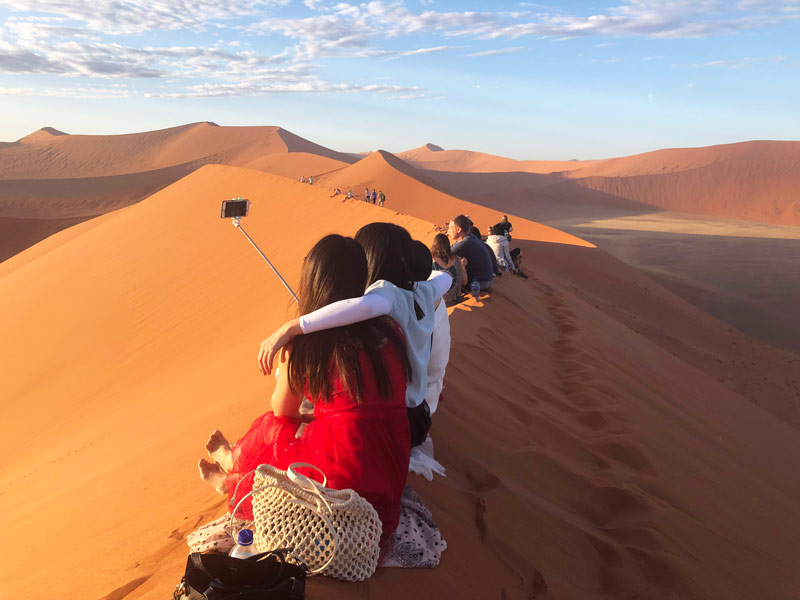 Selfies en el desierto del Namib. 