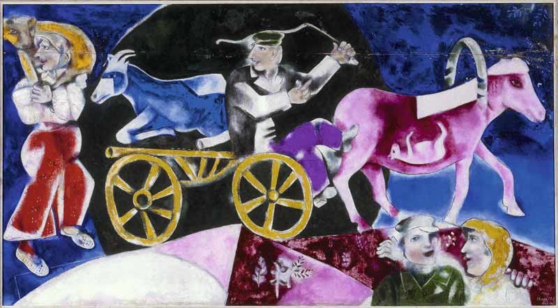 cuadro 'El vendedor de ganado' de Chagall. 