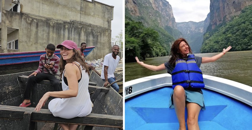 Belén Orive y Tatiana Rodríguez disfrutando de sus viajes.