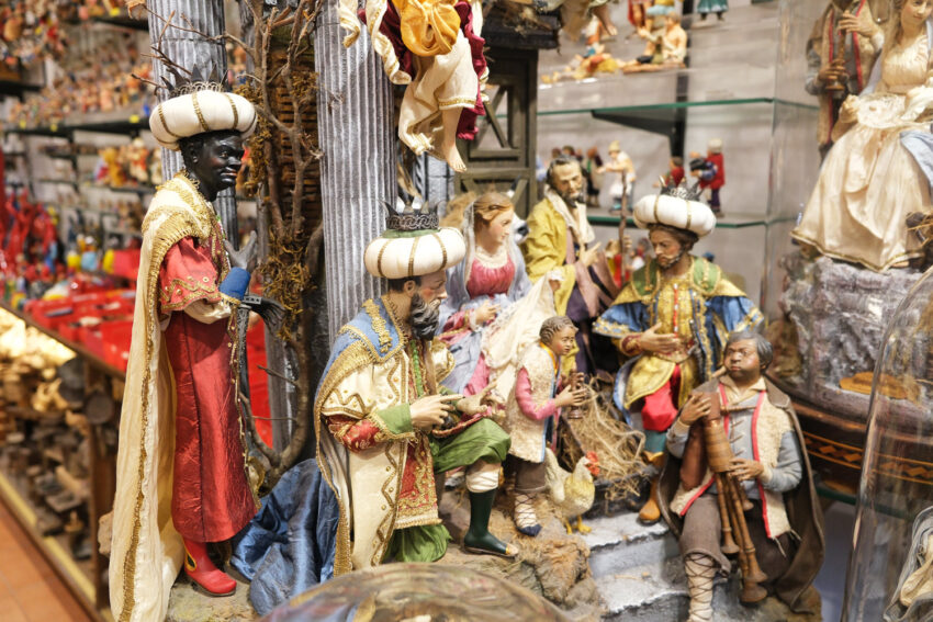Piezas de los pesebres napolitanos de la Via San Gregorio Armeno.