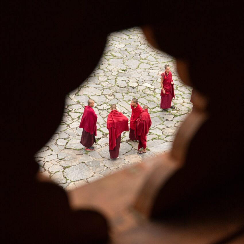 Monjes en Bután. 